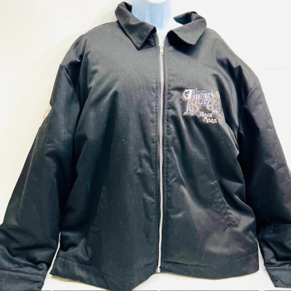 Trucker/Biker Jacket Lucky 13 Black Logo Embroidered Quilted Lined Puffer 4XL(62 - Picture 6 of 14